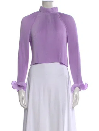Pre-owned Tibi Mock Neck Long Sleeve Top W/ Tags In Purple