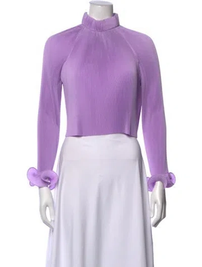 Pre-owned Tibi Mock Neck Long Sleeve Top W/ Tags In Purple
