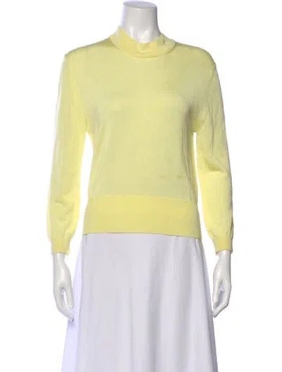 Pre-owned Tibi Mock Neck Long Sleeve Top In Yellow