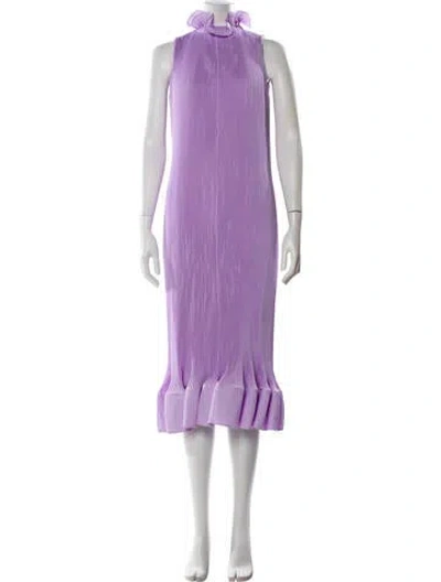Pre-owned Tibi Mock Neck Midi Length Dress In Purple