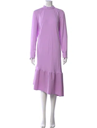 Pre-owned Tibi Mock Neck Midi Length Dress In Purple