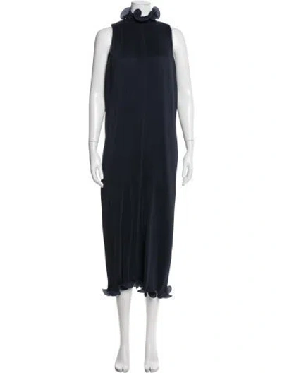 Pre-owned Tibi Mock Neck Midi Length Dress W/ Tags In Blue