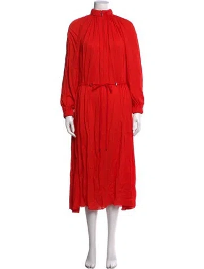 Pre-owned Tibi Mock Neck Midi Length Dress W/ Tags In Red
