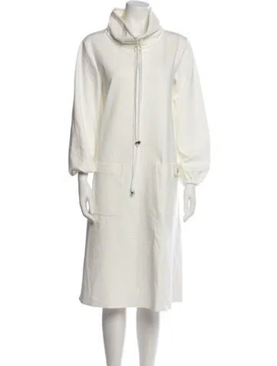 Pre-owned Tibi Mock Neck Midi Length Dress In White