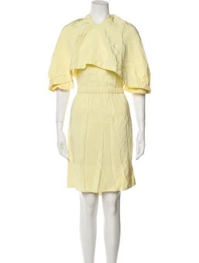 Pre-owned Tibi Mock Neck Midi Length Dress In Yellow