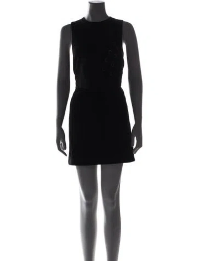 Pre-owned Tibi Mock Neck Mini Dress In Black