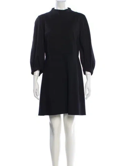 Pre-owned Tibi Mock Neck Mini Dress In Black