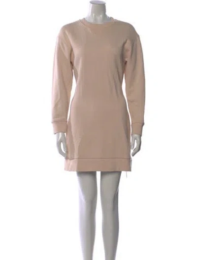 Pre-owned Tibi Mock Neck Mini Dress In Neutral
