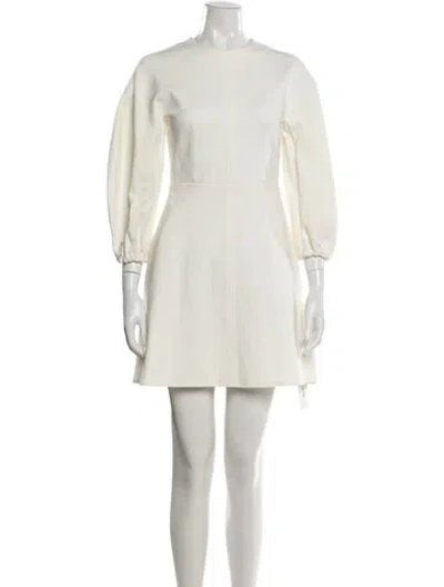 Pre-owned Tibi Mock Neck Mini Dress In Neutrals