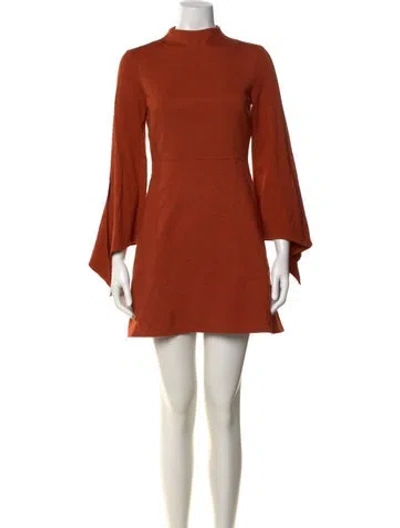 Pre-owned Tibi Mock Neck Mini Dress In Orange
