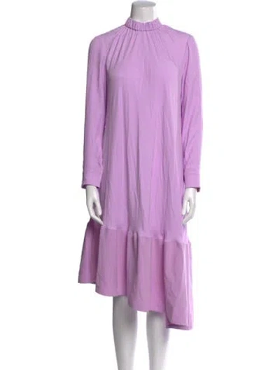 Pre-owned Tibi Mock Neck Mini Dress In Purple