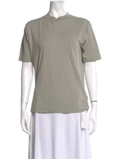 Pre-owned Tibi Mock Neck Short Sleeve T-shirt In Grey