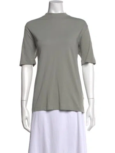 Pre-owned Tibi Mock Neck Short Sleeve T-shirt W/ Tags In Gray