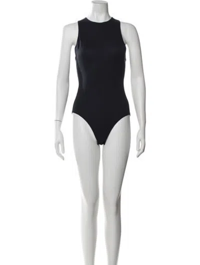 Pre-owned Tibi Mock Neck Sleeveless Bodysuit W/ Tags In Black