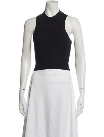 Pre-owned Tibi Mock Neck Sleeveless Crop Top In Blue
