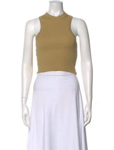 Pre-owned Tibi Mock Neck Sleeveless Crop Top In Neutral