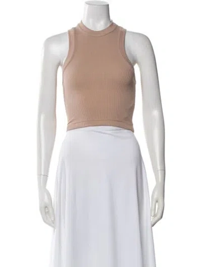 Pre-owned Tibi Mock Neck Sleeveless Crop Top W/ Tags In Neutral