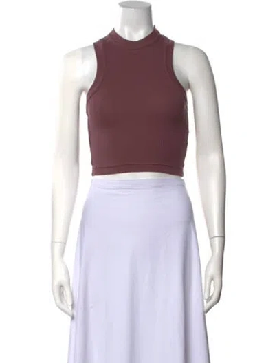 Pre-owned Tibi Mock Neck Sleeveless Crop Top W/ Tags In Purple