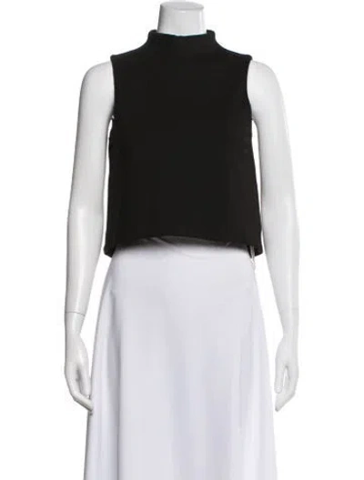 Pre-owned Tibi Mock Neck Sleeveless Top In Black