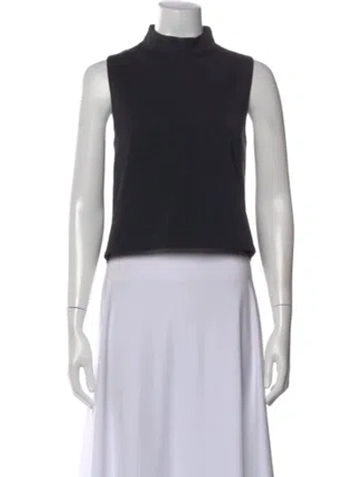 Pre-owned Tibi Mock Neck Sleeveless Top In Black