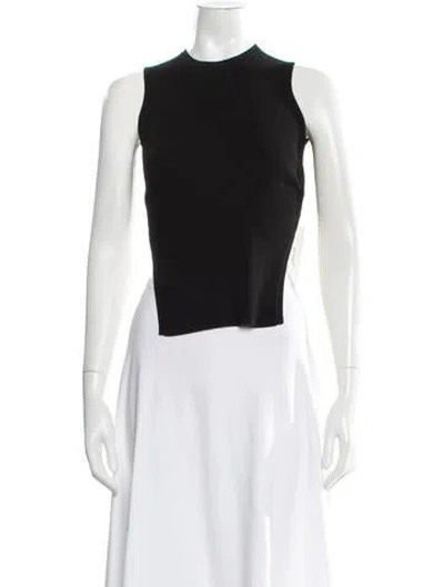 Pre-owned Tibi Mock Neck Sleeveless Top In Black