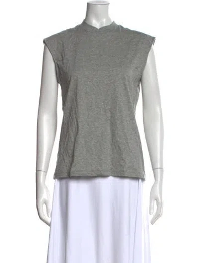 Pre-owned Tibi Mock Neck Sleeveless Top In Gray
