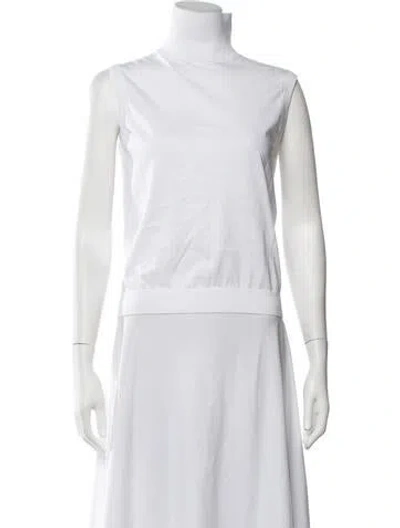 Pre-owned Tibi Mock Neck Sleeveless Top In White