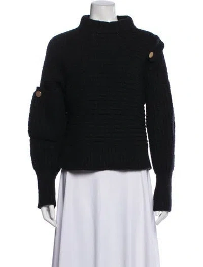 Pre-owned Tibi Mock Neck Sweater In Black