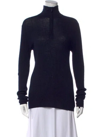 Pre-owned Tibi Mock Neck Sweater In Black