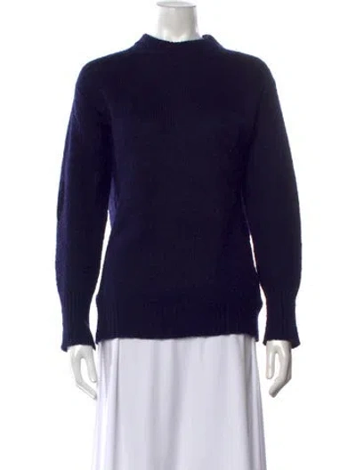 Pre-owned Tibi Mock Neck Sweater In Blue