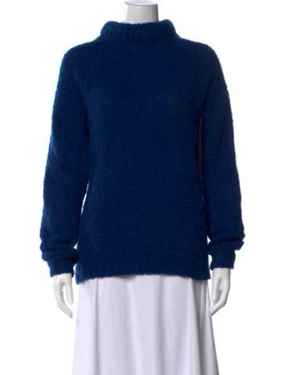 Pre-owned Tibi Mock Neck Sweater In Blue