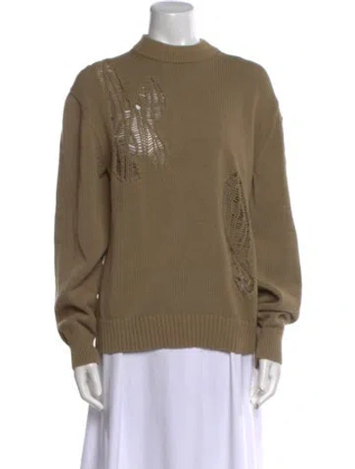 Pre-owned Tibi Mock Neck Sweater In Green