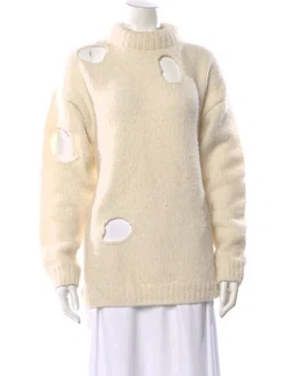 Pre-owned Tibi Mock Neck Sweater In Neutral