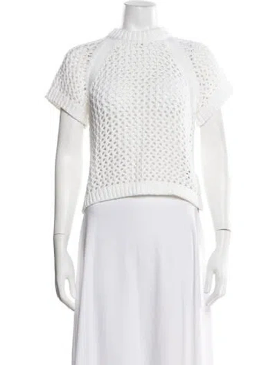 Pre-owned Tibi Mock Neck Sweater In White