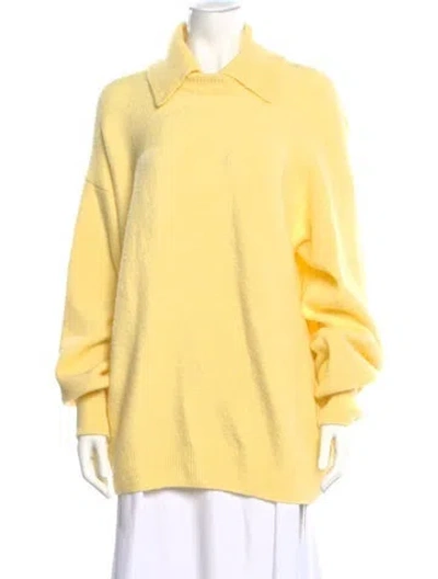 Pre-owned Tibi Mock Neck Sweater In Yellow
