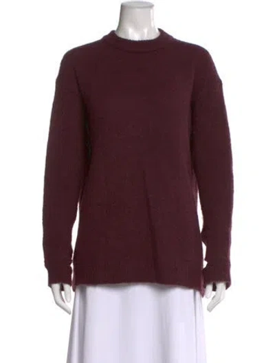 Pre-owned Tibi Mohair Crew Neck Sweater In Burgundy