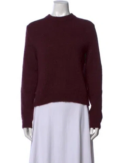 Pre-owned Tibi Mohair Crew Neck Sweater In Burgundy