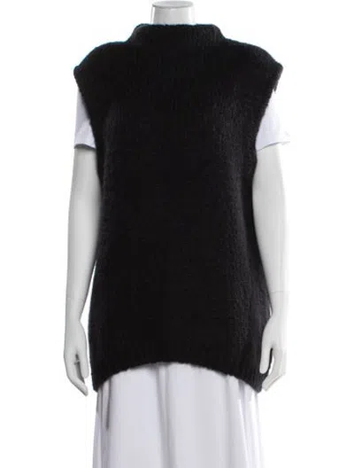 Pre-owned Tibi Mohair Mock Neck Sweater In Black