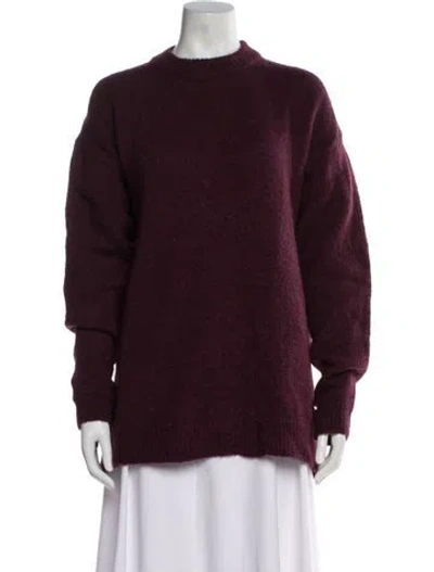 Pre-owned Tibi Mohair Mock Neck Sweater In Burgundy