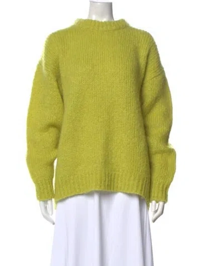 Pre-owned Tibi Mohair Mock Neck Sweater In Green