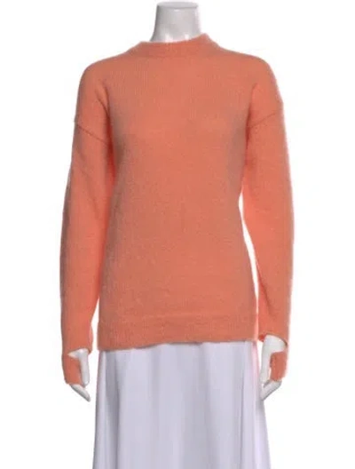 Pre-owned Tibi Mohair Mock Neck Sweater In Orange