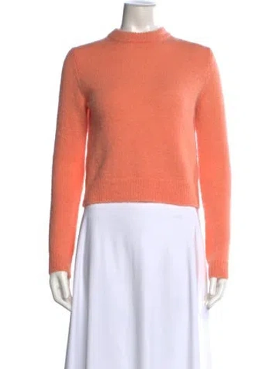 Pre-owned Tibi Mohair Mock Neck Sweater In Orange