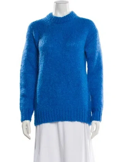 Pre-owned Tibi Mohair Mock Neck Sweater W/ Tags In Blue