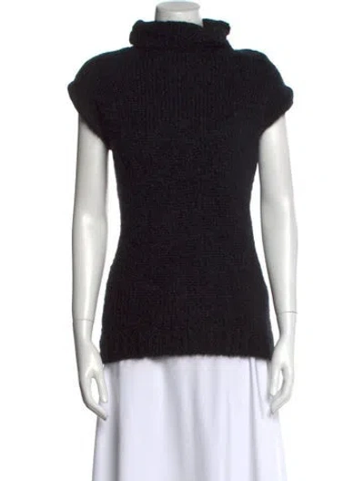 Pre-owned Tibi Mohair Turtleneck Sweater In Black