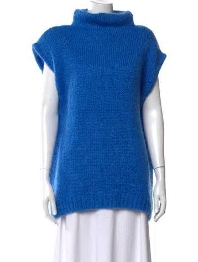 Pre-owned Tibi Mohair Turtleneck Sweater In Blue