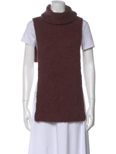 Pre-owned Tibi Mohair Turtleneck Sweater In Brown