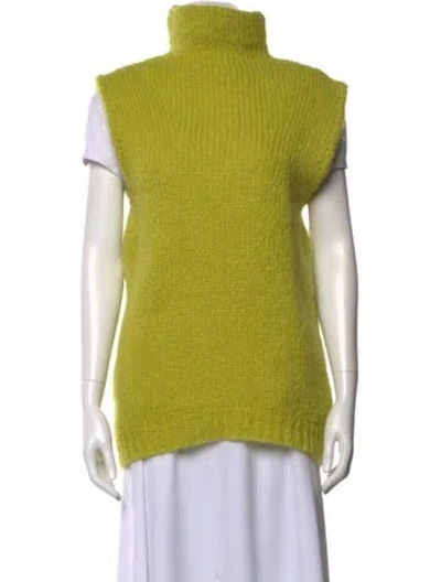 Pre-owned Tibi Mohair Turtleneck Sweater In Green