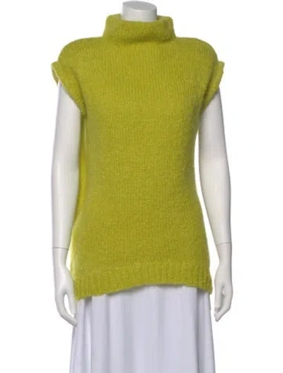 Pre-owned Tibi Mohair Turtleneck Sweater In Green