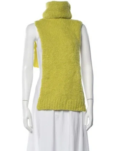 Pre-owned Tibi Mohair Turtleneck Sweater W/ Tags In Green