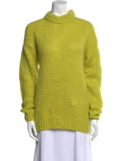 Pre-owned Tibi Mohair Turtleneck Sweater In Yellow